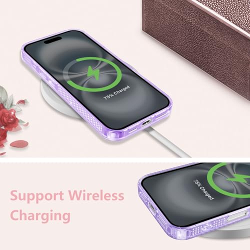 Coque iPhone 16 violette paillettes protection silicone TPU souple