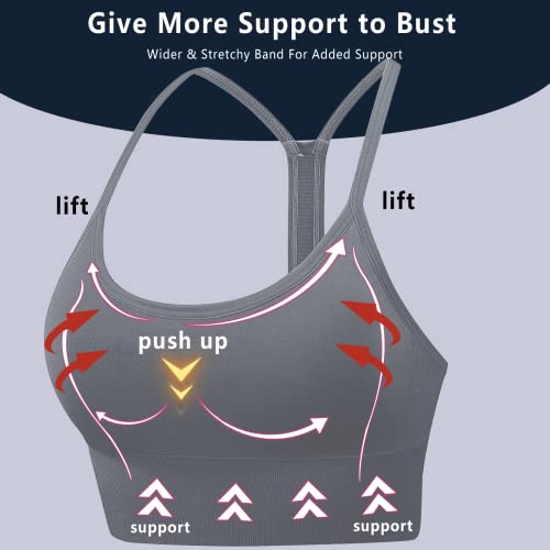 Image of Sports Bra, Workout Tops for Women, Medium Impact Strappy Padded Sports Bras for Women High Support