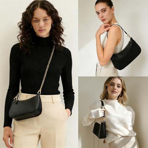 Image of VODIU Clutch Tote Handbags with 2 Removable Straps and Zipper Closure Crossbody Bags Shoulder Purse Handbag for Women