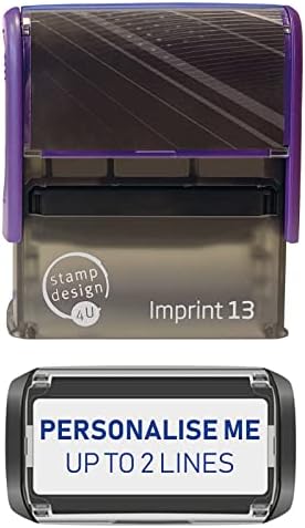 Stamp Design 4U Imprint 13 58 x 22mm 5 Line Personalised Stamp Premium Custom Made Self-Inking Business Address Stamp with Black Ink