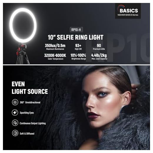 NEEWER 10" Dimmable Selfie Ring Light