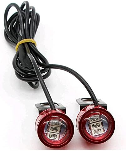Ramanta 12v Waterproof Motorcycle Led Strobe Lights Motorcycle Led Strobe Flash Warning Brake Light Lamp Compatible for All Motorbikes and Cars (1 Pair) (Red)