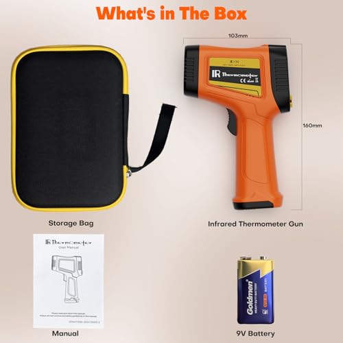 Image of Dual-Laser Infrared Thermometer, -58F to 2732F (-50C to 1500C) Temperature Gun, 50:1 Non-Contact Temp Gun for Metal Smelting, Furnace, HVAC, Pizza Oven & Engine Diagnostics