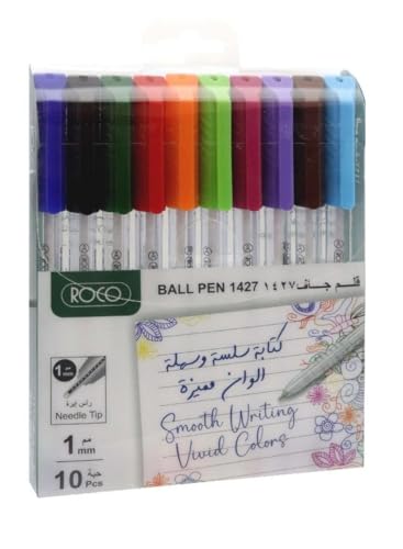 Roco 1427 1mm Smooth Writing Ballpoint 10-Piece Set Assorted