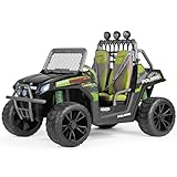 Peg Polaris RZR Pro Green Shadow Todo Terreno Eléctrico Montable, Batería Recargable 24V, 2 Motores Silenciosos 420W Cada uno, Ruedas de Goma, Radio, Luces y Sonidos, Salpicadero Multifunción