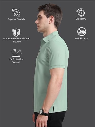 Image of STELLERS Men's Premium Regular Fit Polo T-Shirt's |Feather Touch Feel | Odour Resistant| Anti-Static| Wrinkle Free | Quick Dry | Stretchable | Lightweight | Sweat-Proof