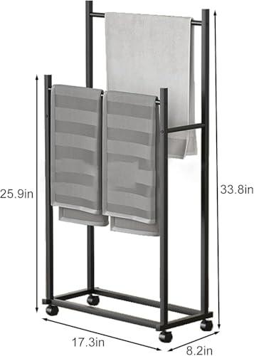 Porte-serviettes en métal au design élégant et structure double niveau