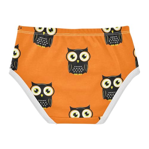 Cotton Toddler Underwear Floral Cute Cartoon Owls Orange Panties for Girl Fancy Kids Undies Briefs 2t2