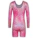 BAOHULU Leotard for Girls Gymnastics Toddler Tank Biketards Shorts Shiny Diamond Kids Dancewear B412_PinkLoveHeart_100