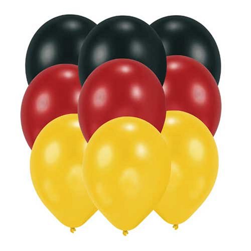Preisvergleich Produktbild Packung mit 12 12 Zoll Latex Deutschland Ballons - Deutsche Flagge - WM 2018
