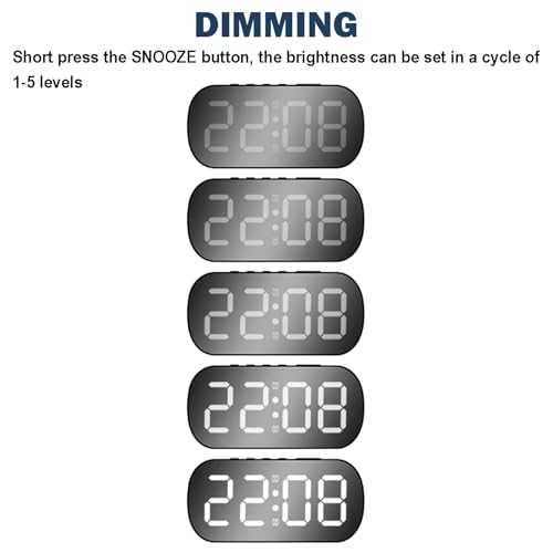 Image of Sehaz Artworks Alarm Clock for Living Room Stylish |Alarm Clock for Heavy Sleepers |Digital Table Clock for Home |Digital Alarm Clock for Bedroom Smart |Digital Watch | Digital Clock for Table - Black