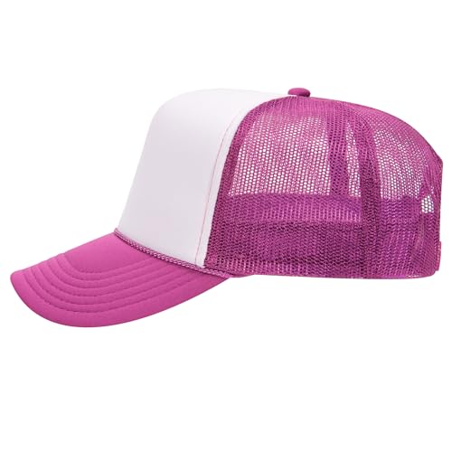 Image of OTTO Polyester Foam Front 5 Panel High Crown Mesh Back Trucker Hats in 97, Bulk, Wholesale