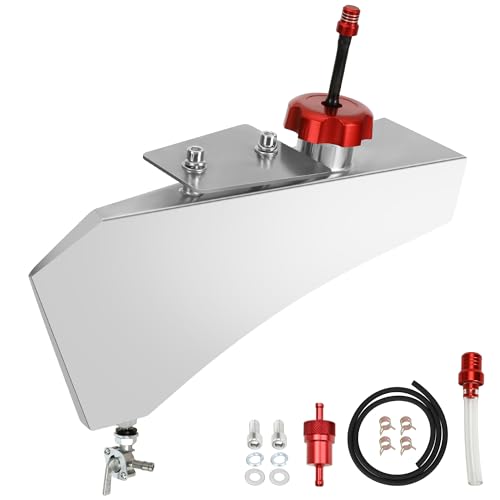 CILOYU Mini Bike Gas Fuel Tank Kit Assembly Compatible with Monster Moto 80cc Parts Mega Moto MMB80 MMB105 Coleman RB100 RT100 Oryxearth 105cc 2.5hp Powersports Part Accessories Stainless Steel