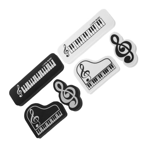 Angoily 6pcs Cute Erasers Musical Note Erasers for Portable School Supplies for Drawing and Classroom Rewards Design for Use