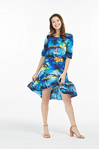 Image of Hawaii Hangover Family Matching Hawaiian Clothes, Sunset Blue