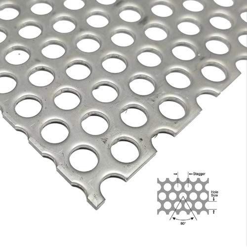 Stainless Steel Perforated Sheet Perforated Metal Sheet Hole Size 0.11Inch 11.8Inchx11.8Inch Stagger 0.18Inch Hole Thickness 0.035Inch #TOP11