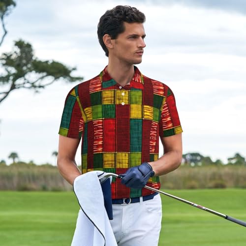 Polo respirant style africain imprimé chic finitions patchwork de haute qualité - 3
