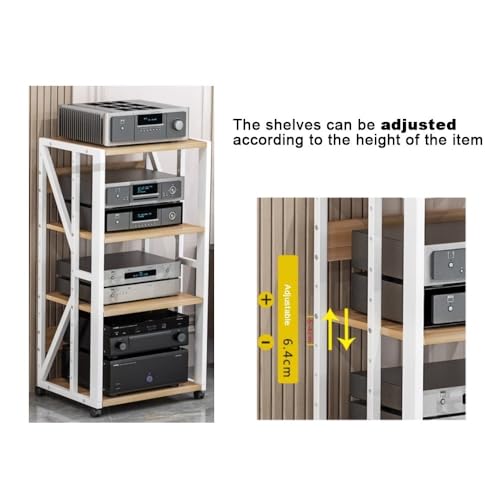 Armario para componentes de altura ajustable acabado premium de soporte HiFi 4