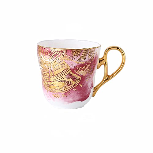 HENGRUI Taza de Porcelana de Hueso con Cuchara, Taza de Agua de cerámica de Lujo Ligera, Taza de té casera Masculina, Taza de café Creativa Femenina Cover