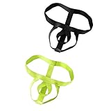 Set of 2pcs Fashion Men Green Black G-String Harness Underwear Hollowed Jockstrap Thongs Briefs...