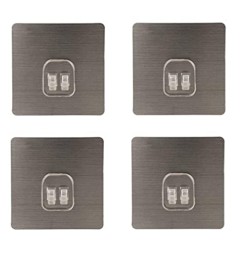 Image of Pack of 10 PVC Heavy Duty Self Adhesive Gold Wall Hooks Bathroom and Kitchen Hanging Racks Magic Sticker, Tissue Towel and Shelf Rack Hanging Adhesive Sticker