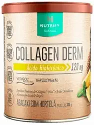 Collagen Derm - Colágeno Verisol + Ácido Hialurônico Sabor Abacaxi com Hortelã de 330g -Nutrify