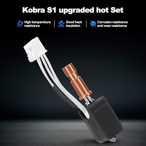 S1 3D-Drucker, verbesserte Schnellheizung, S1 gehärtete Stahldüse, Keramik-Heizungsextruder, Hot-End-Kit, Rohrdruckkopf für S1 mit 2 Silikonhülsen, 2 Schraubenschlüsseln
