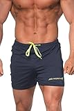Jed North Men's Fitted Shorts Bodybuilding Workout Gym Running Tight Lifting Shorts Navy Medium