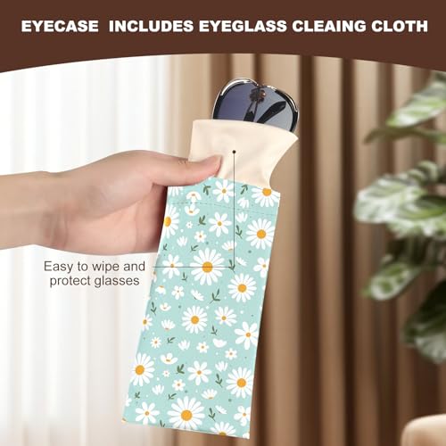 Image of Anikathy 2Pcs Sunglass Eyeglass Glasses Case Soft PU Leather with Cleaning Cloth Portable Glasses Pouch Bag for Men Women