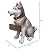 DWK Front Porch Dog Outdoor Welcome Sign Decorative Statue | Cute Dog Welcome Sign for Front Porch Standing | Decorative Garden Statues - Husky