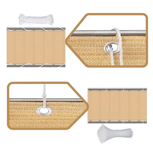 Voile d'ombrage pour terrasse 2.6x3.1m vent et eau perméable blanc résistant - 7