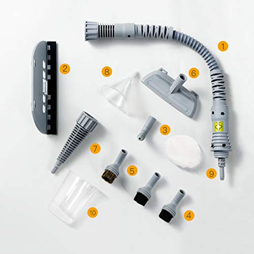 LTLWSH Vaporeta de Limpieza de Mano Portátil Potente y Multiusos para Quitar Manchas en Tapicería de Coche, Hogar, Cocinas, Alfombras, Cristales, Sofá Vaporizador Limpiador a Vapor con 11 Accesorios - imagen 6