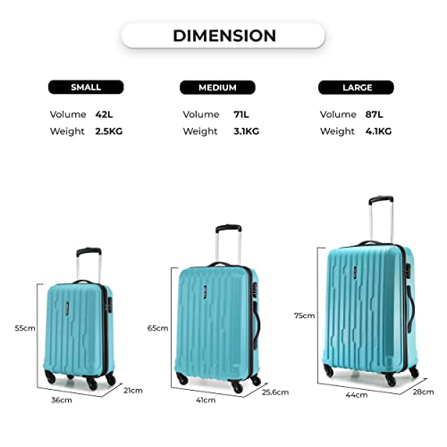Image of Stony Brook Nasher Miles Storm 65 Cm 24 Inch Polycarbonate Hard-Sided 4 Wheels Spinner Check-In Luggage Trolley Bag (Teal)