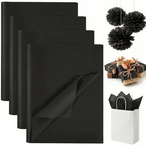 Image of Koogel 330 Sheets Black Tissue Paper, 14 X 10 inches