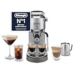 De'Longhi Dedica Duo EC890.M, Traditional Barista Pump Machine, Espresso And Cold Brew, Manual Coffee Machine With My LatteArt Steam Wand, 15cm Wide, 2 Espresso, Touch Display, Mug up to 13cm, Metal