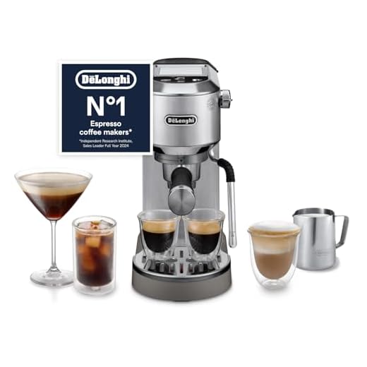 De'Longhi Dedica Duo EC890.M, Traditional Barista Pump Machine, Espresso And Cold Brew, Manual Coffee Machine With My LatteArt Steam Wand, 15cm Wide, 2 Espresso, Touch Display, Mug up to 13cm, Metal