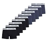 Mélange de coton JACK & JONES Lot de 10 Shorts pour Homme, 5 x Blue Nights, 5 x Noir, XXL