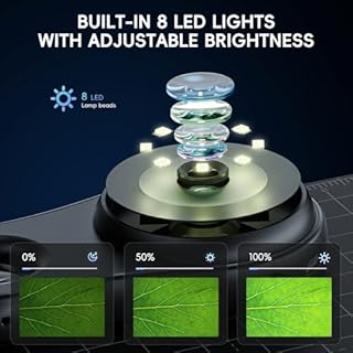 SKYBASIC Macro Handheld Digital Microscope Fixed Focus, SKYBASIC 2" IPS Screen 500X Mini Microscope Camera Magnifying Glass, Portable Pocket Microscopes, PC Compatible, Fun Gifts for Birthday Holiday