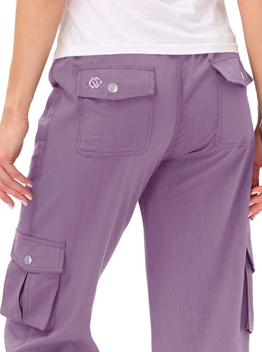 Image of MoFiz Womens Capris with Pockets Loose Fit Casual Capri Pants Dressy Lightweight Ladies Baggy Cargo Pants for Hiking