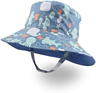 XIAOHAWANG Baby Boy Bucket Toddler Kids Sun Hat UPF 50+ Wide Brim Outdoor