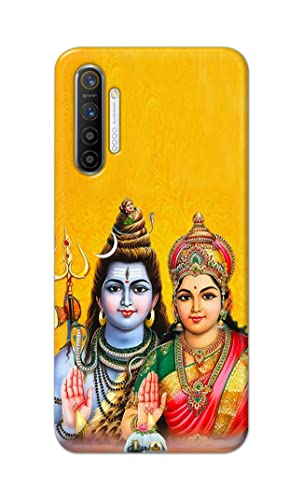 Image of PRINTFIDAA Lord Shiva Parvati Yellow Background Printed Designer Hard Back Case Cover for Realme XT /Realme X2 -(TY) MVN1008
