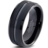 Algopix Similar Product 6 - Tungsten Wedding Band Ring 8mm for Men