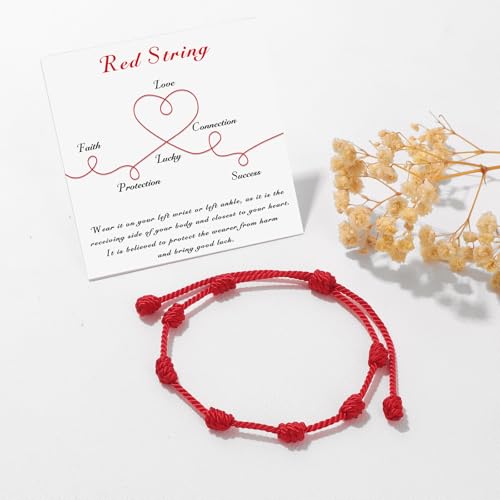 GolbalJew Red String Bracelet for Women Adjustable Gold Heart Initial Bracelets Red Cord Bracelet for Protection and Good Luck, Birthday Christmas Gift4