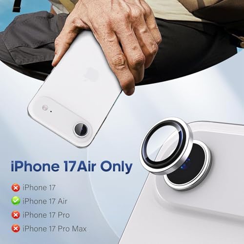 Image of CLITZ for iPhone 17 Air Camera Lens Protector Original Individual Lens Screen Protector | 9H Hardness, Scratch-Resistant, Case Friendly (Silver)