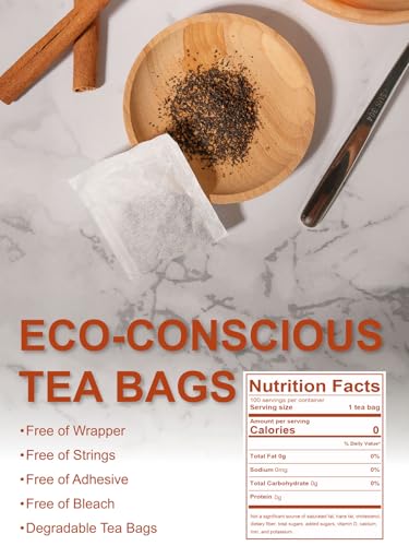 Image of TeeLux Cinnamon Black Tea Bags, Premium Blend with Natural Cinnamon, Smooth & Mellow Flavor, 100 Count