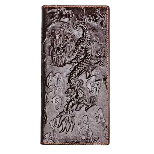 AurexaFashion �{�v ��܂蒷���z �����Y ���g�� ���B���e�[�W �G���{�X�N���b�` �t�@�X�i�[�t�� ���K���� �N���W�b�g�J�[�h�X���b�g�t�� RFID�u���b�N, �h���S�� - �R�[�q�[ A2, 7.48 x 3.54 x 0.71 in, �G��
