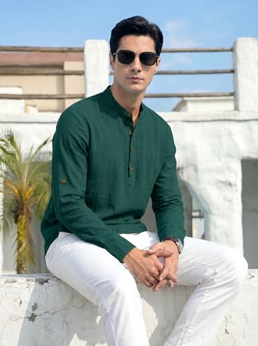 Image of ROYALSCOUT Men's Cotton Blend Full Sleeve Kurta Shirts Pack of 1 Designed for Festive Moments, Cultural Functions, or Casual Gatherings