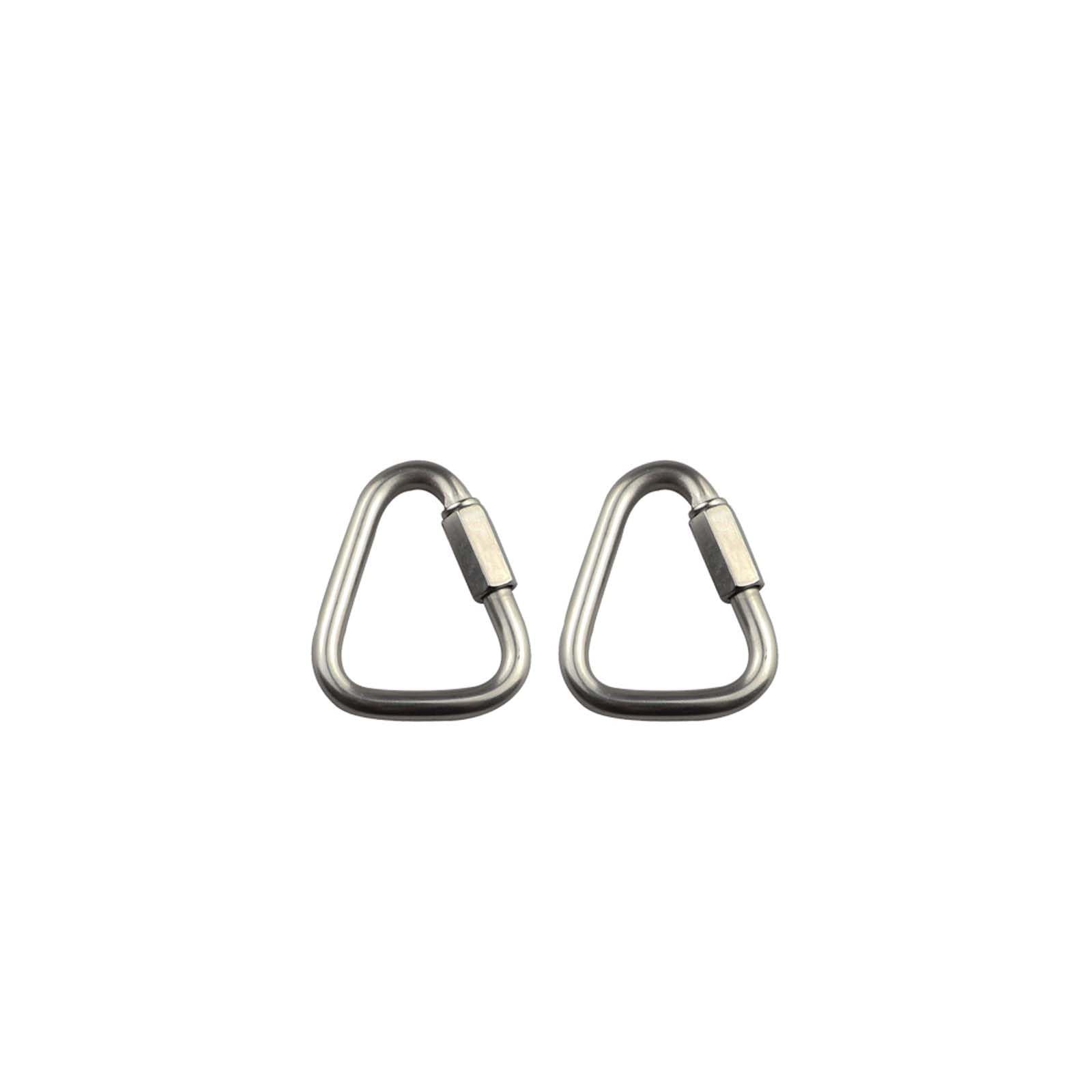 Stainless Steel Carabiner Clip, 2Pcs Triangle Carabiner Buckle Quick Connect Heavy Duty for Camping, Hiking, Traveling, Fishing, Backpack (4mm)
