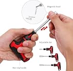 Amazon Basics 27-Piece Ratchet Screwdriver and Socket Set, Light-Duty T-Handle with Magnetic Bit Holder, Cr-V Steel, for Household DIY, Electronics and Appliance Repair, Compact Tool wit Hard Case
