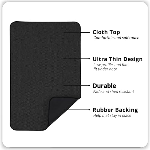Image of Bath Mat,Ultra Thin Bathroom Runner Rugs,Large Bath Mats for Bathroom,Quick Dry,Non-Slip,Machine Washable,Low Pile,Bath Rug,Shower Outside,Sink,Home Decor Accessories.Black,1'5 inchx2'11 inch（17x35inch）